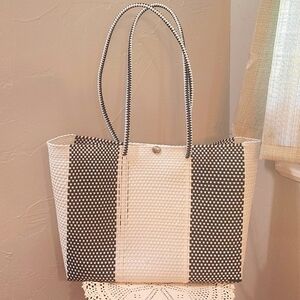 TRUSS Large Tote in Black And White Color Block
